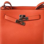 So Kelly 22 Orange Togo Palladium Plated T Stamp - Image 9