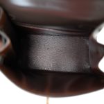Mini Kelly 20 Dark Brown Box Calfskin Gold Plated O Circle Stamp - Image 14