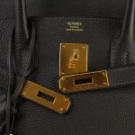Birkin 30 Ebène Veau Togo Gold Plated X Stamp - Image 14