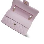 21S Light Pink Caviar Quilted Classic Flap Medium Light Gold Hardware - Image 14