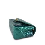 23P Multi-Tone Green Patent Quilted Mini Rectangular Flap Light Gold Hardware - Image 8