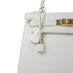 Kelly Sellier 28 White Veau Graine Gold Plated V Circle Stamp - Image 2