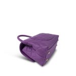 Purple Caviar Quilted Coco Handle Small Light Gold Hardware - Image 11
