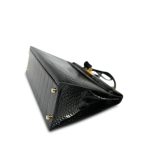 Kelly 32 Black Porosus Crocodile Lisse Gold Plated X Circle Stamp - Image 19