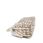 19C White/Orange/Gold Tweed Quilted Mini Rectangular Flap LGHW - Image 9