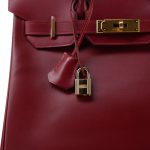 Birkin 30 Rouge Box Calfskin Gold Plated F Square Stamp - Image 10