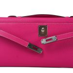 Kelly Cut Clutch Rose Tyrien Epsom Palladium Plated Q Square Stamp - Image 14