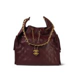 Burgundy Caviar Quilted Medium 25 Bag Aged Gold Hardware - Image 6