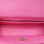 23P Dark Pink/Light Pink Lambskin Quilted Mini Top Handle LGHW - Image 10