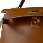 Mini Kelly Sellier Natural Sable Butler Calfskin Gold Plated Y Stamp - Image 12