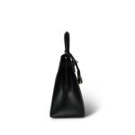 Kelly 28 Sellier Black Box Calfskin Gold Plated U Circle Stamp - Image 17