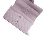 21S Light Pink Caviar Quilted Classic Flap Medium Light Gold Hardware - Image 16