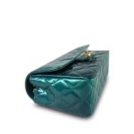 23P Multi-Tone Green Patent Quilted Mini Rectangular Flap Light Gold Hardware - Image 13