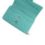 24C Tiffany Blue / Turquoise Caviar Quilted Classic Flap Medium Light Gold Hardware - Image 3