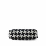 Black White Ecru Houndstooth Tweed Quilted Large 19 Flap Mixed Hardware - Image 8