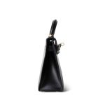 Mini Kelly 20 Sellier Black Box Calfskin Gold Plated B Stamp - Image 2