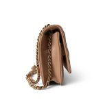 Beige Lambskin Quilted Trendy CC Wallet On Chain LGHW - Image 5