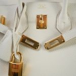 Birkin 25 Craie Veau Togo Gold Plated T Stamp - Image 12