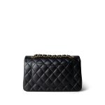 Black Lambskin Quilted Classic Flap Small Light Gold Hardware - Image 4
