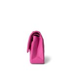 21S Neon Pink Lambskin Quilted Classic Flap Medium Silver Hardware - Image 2