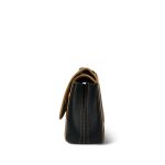 17B Black Calfskin / Tan Suede Wild Stitch Double Flap Jumbo Flap Aged Gold Hardware - Image 2