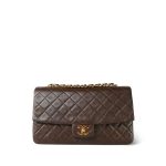 Brown Lambskin Quilted Single Flap GHW