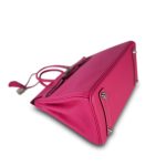 Birkin 25 Rose Tyrien Epsom Palladium Plated [Q] Stamp - Image 7