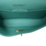24C Tiffany Blue / Turquoise Caviar Quilted Classic Flap Medium Light Gold Hardware - Image 4