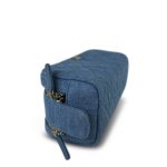 24C Blue Denim Quilted Cosmetic Pouch On Chain LGHW - Image 7