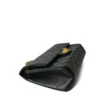 Black Crumpled Calfskin Quilted Reissue 2.55 225 Aged Gold Hardware - Image 9
