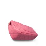 22S Pink Lambskin Quilted Mini Rectangular Pearl Crush Antique Gold Hardware - Image 12
