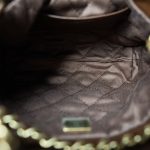 23A Brown Calfskin Quilted Mini 22 Bag Antique Gold Hardware - Image 10