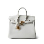 Birkin 25 Gris Pale Togo Gold Plated B Stamp - Image 6