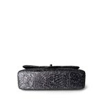 Black Silver Metallic Python Medium Classic Flap - Image 4