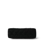 Black Velvet Quilted Nano Kelly Shopper Aged Gold Hardware - Image 5