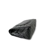 So Black Shiny Crumpled Calfskin Quilted Jumbo Classic Flap - Image 7