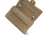 21S Iridescent Dark Beige Classic Flap Medium LGHW - Image 11
