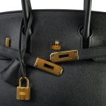 Birkin 30 Noir Epsom Gold Plated C Stamp - Image 18