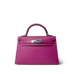 Mini Kelly Sellier Magnolia Veau Epsom Palladium Plated C Stamp