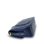 Navy Lambskin Quilted Classic Flap Small Gold Hardware - Image 7
