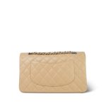 Beige Clair Caviar Quilted Medium Classic Flap Silver Hardware - Image 3