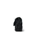 Black Lambskin Floral Satin Mini Rectangular Bag Light Gold Hardware - Image 2