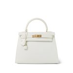 Kelly Sellier 28 White Veau Graine Gold Plated V Circle Stamp - Image 5