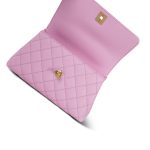 23P Lilac/ Pink Caviar Quilted Small Coco Chain Handle Aged Gold Hardware - Image 8
