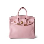 Birkin 25 Rose Sakura Swift Gold Plated X Stamp - Image 11