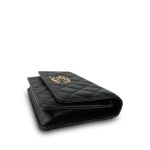 20K Black Caviar Quilted Wallet on Chain French New Wave Chain CC WOC Light Gold hardware - Image 8