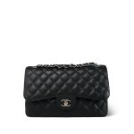 Black Jumbo Caviar Quilted Classic Flap SHW