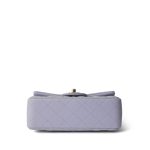 Light Purple Lambskin Quilted Mini Rectangular Flap Light Gold Hardware - Image 3