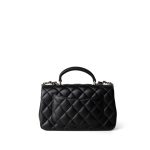 22A Black Lambskin Mini Top Handle Light Gold Hardware - Image 4