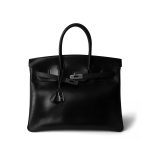 Birkin 35 Black Box Calfskin Palladium Plated F Square Stamp - Image 11